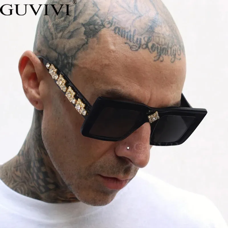 Gafas de sol de lujo con diamantes de imitación para hombre y mujer