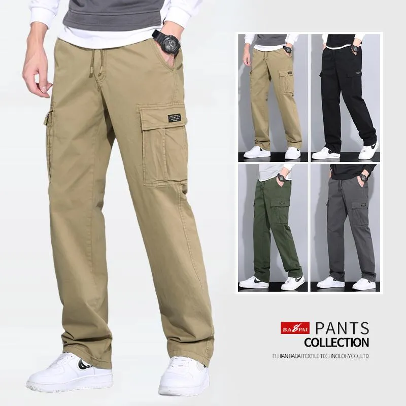 Pantaloni BAPAI Pantaloni cargo 2021 Nuovi pantaloni sportivi da uomo Pantaloni da jogging Pantaloni con tasca con zip Pantaloni da corsa in tessuto elasticizzato casual da uomo