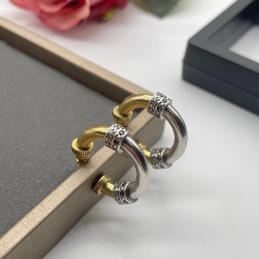 Designer Ring Hoop Earrings For Men Women Fashion Vintage Queen Gold Earrings Jewelry Beautiful Gifts