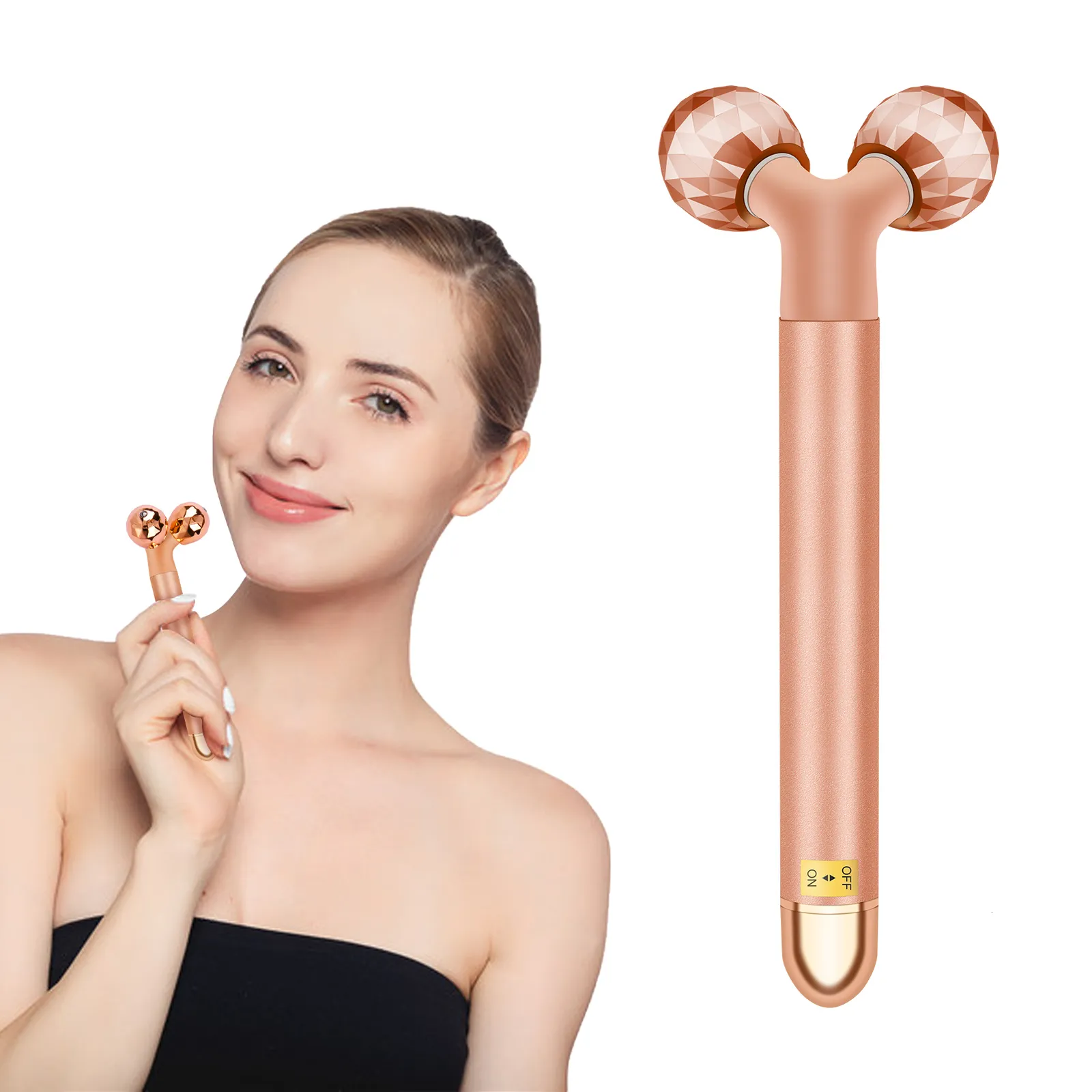 Gesichtsmassagegerät Golden Energy Beauty Bar Vibrating Jade Roller Massage Lifting Anti Aging Straffen Sie die Hautpflege 230612