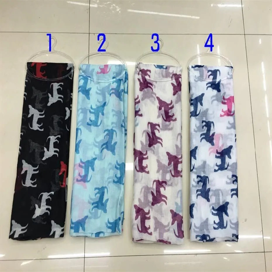 moda nuovo chihuahua stampa sciarpe e scialli modello cane animale wrap hijab mix 4 colori intero 10 pz / lotto shippin226S