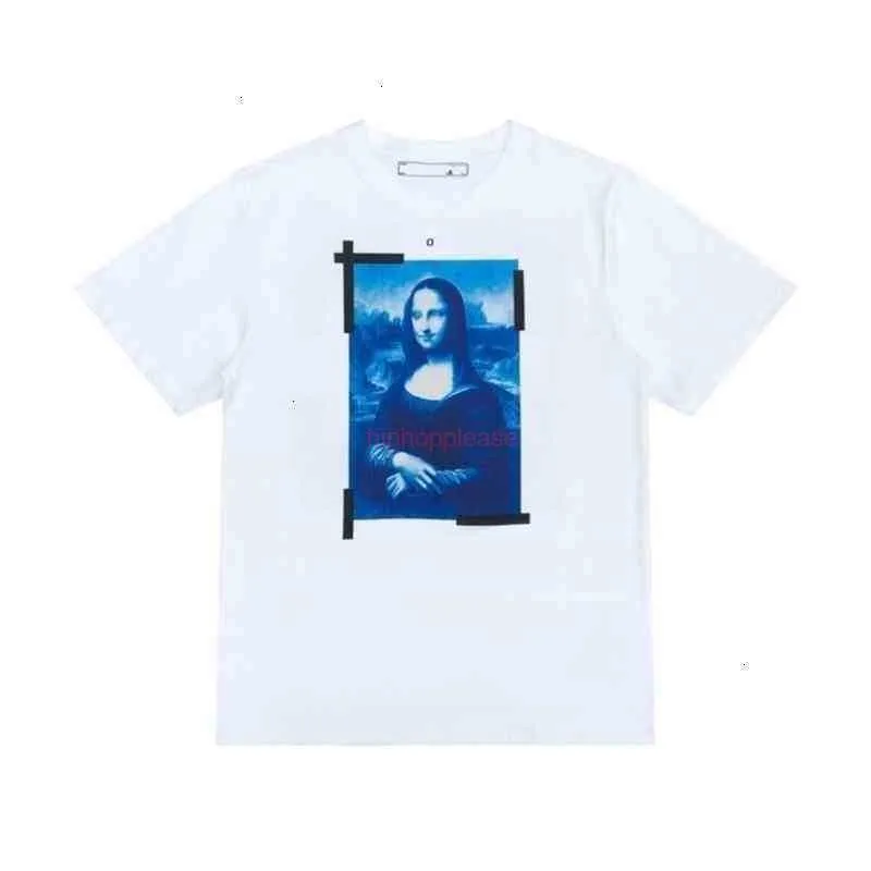 OFFs Men's T Shirts Designer t Brand Tees Mens Luxury T-shirt Religious Oil Painting Letter Back Arrow Tshirts for Clothing Loose Cotton Women