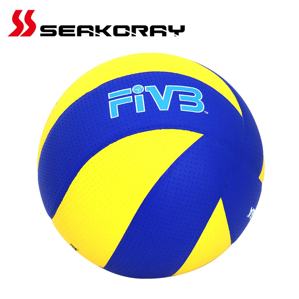 Ballon De Volley Officiel FIVB Mikasa V200W - Intérieur, Bleu/Jaune