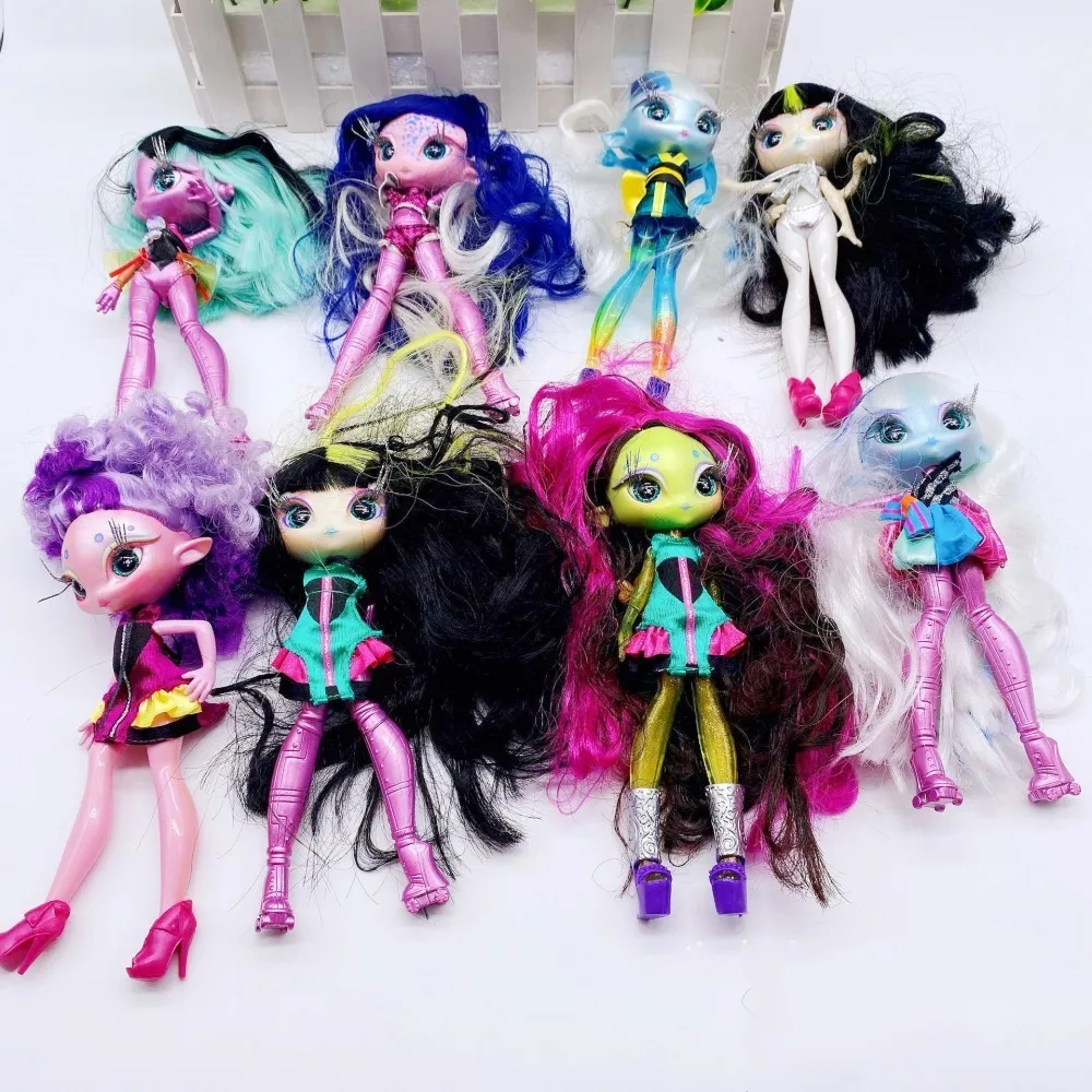 人形3PCS UNA POEM MONSTER for Girl DIYバースデープレゼント16cm Novi Star Long Hair Doll Toy With Closes230613