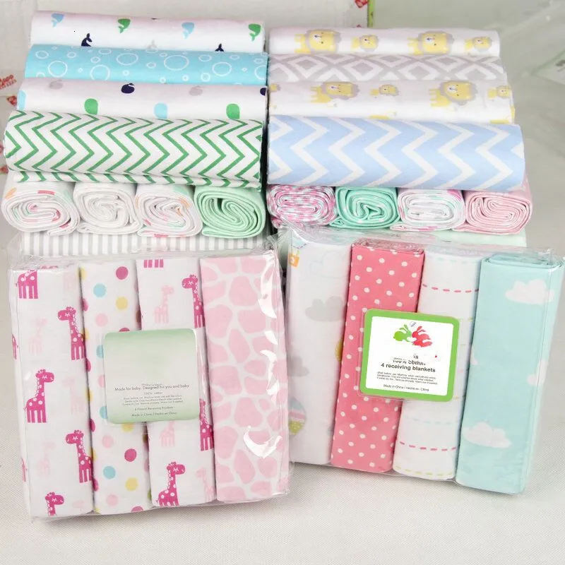 Koce Skupita 7676 4pclot bawełniana flanelowa niemowlę Swaddles Soft Born Divers Wrap 230613