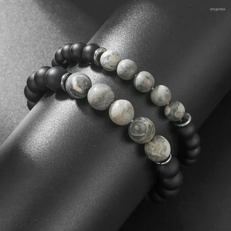 Brin 8/10mm pierre naturelle perle Bracelet mâle coréen noir Agate dominatrice Couple femme hommes bijoux cadeau