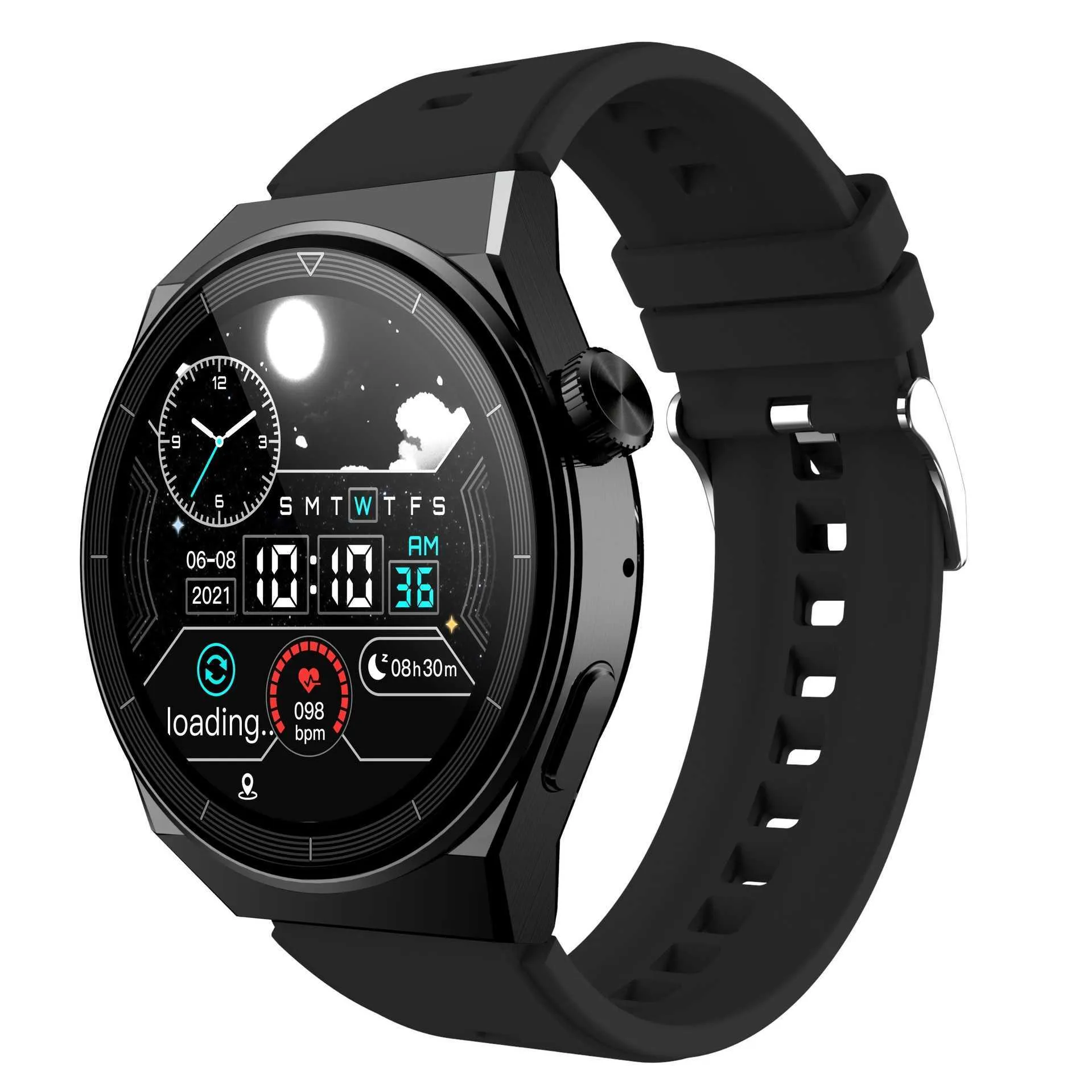 Reloj inteligente W03pro, llamada Bluetooth, pago fuera de línea, codificador de carga inalámbrica NFC, pantalla circular completamente táctil, carcasa de metal