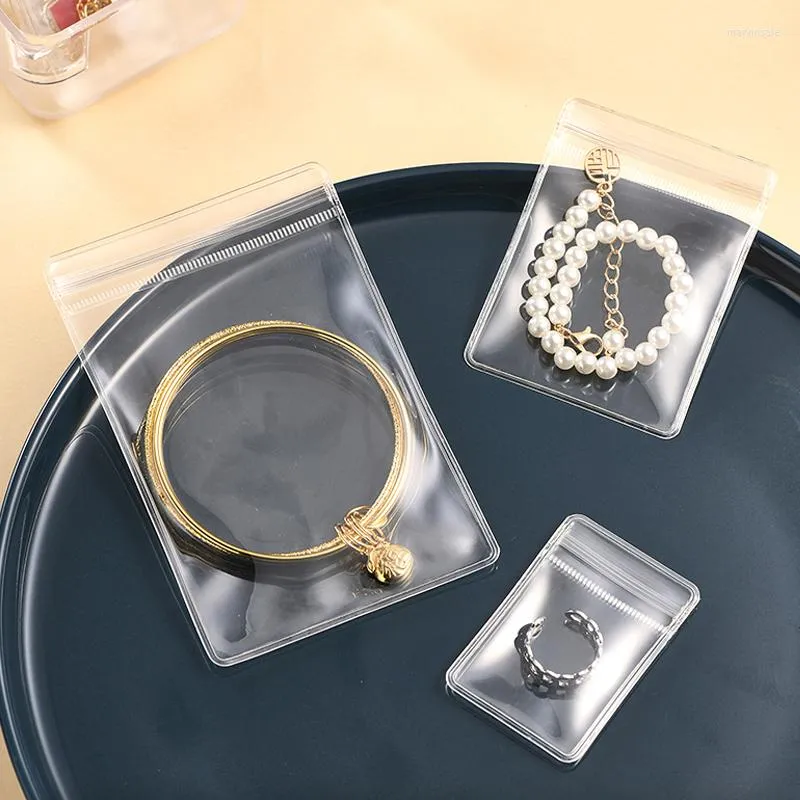 Jewelry Pouches 20Pcs Storage Bag Box Anti-Oxidation Transparent Organizer For Earring Necklace Bracelet Ring Holder Ziplock