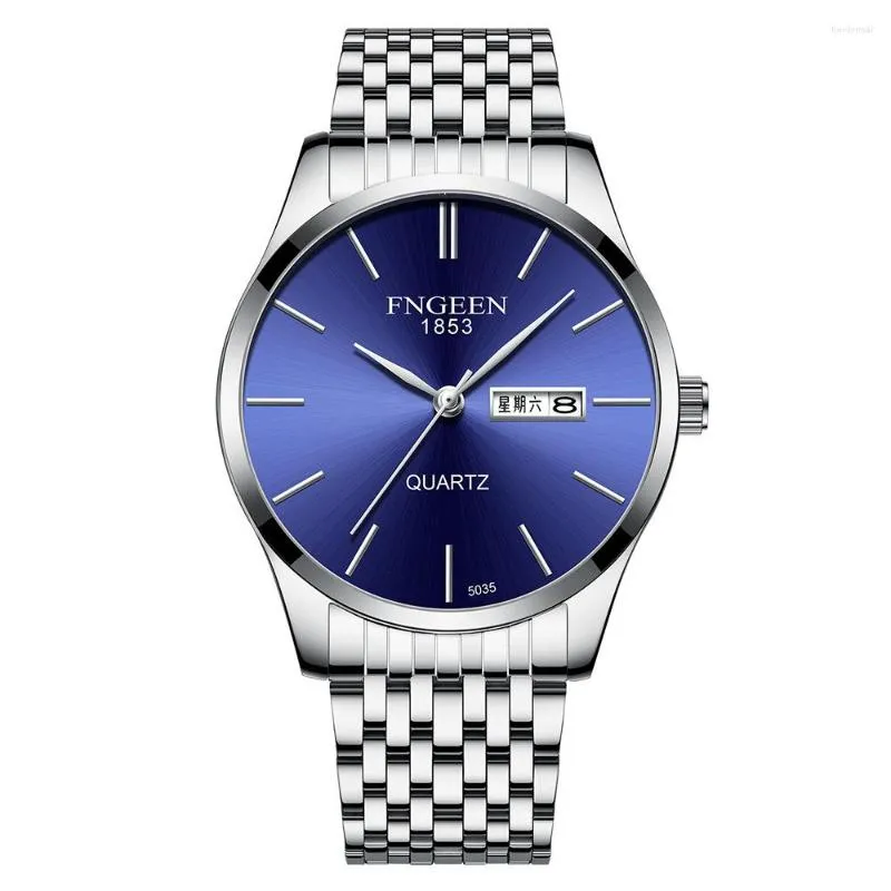 Wristwatches Top Male Clock Fashion Wristwatch Men's Watch Ultra-Thin Double Calendar Waterproof Casual Sport Watches For