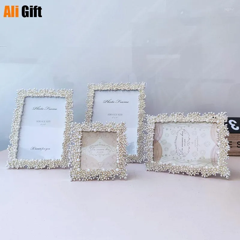 Frames High-end Po Frame Setting Table 3 Inch 5 6 7 Pearl Metal Exquisite Wedding Pos Light Luxury