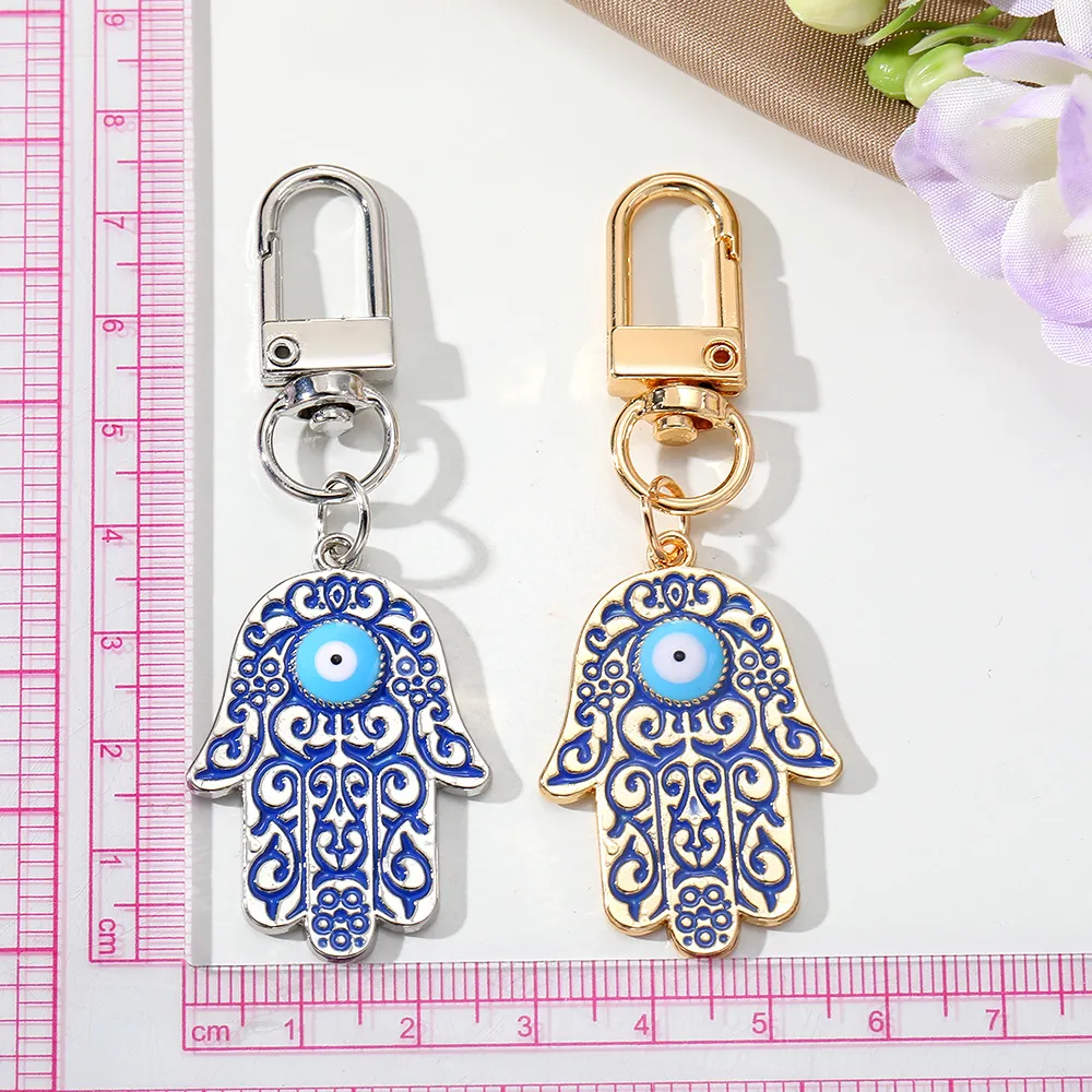 DHgate.com:Gold & Silver Hamsa Hand Evil Eye Keychain for Women & Men ...