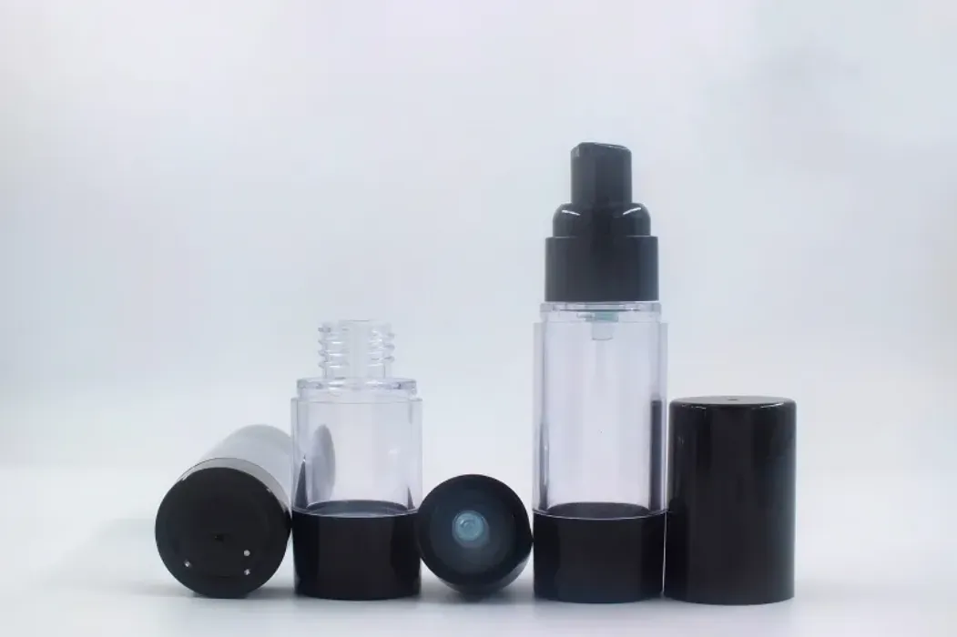wholesale new 30ml black airless pump bottle empty,30 ml plastic airless Refillable Bottles