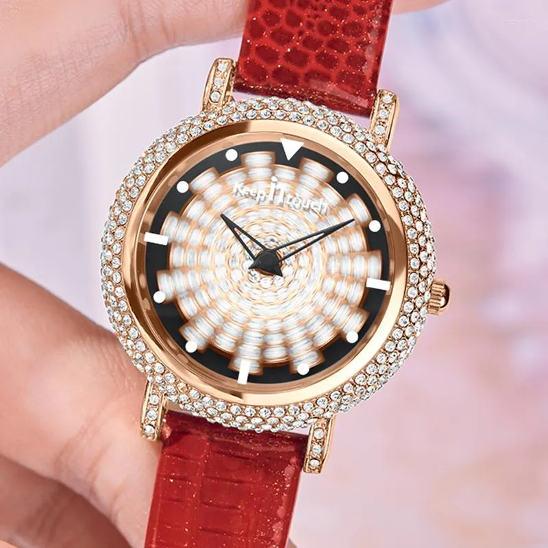 Montres-bracelets Top marque Quartz luxe diamant robe montres femmes mode bracelet en cuir étanche femmes montre