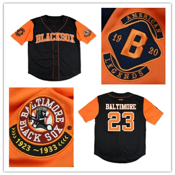 Negro Leagues Baseball Jersey Men's Stitched Black Orange Alternate NLBM  Custom Big Boy Style Sizes S-3XL Available