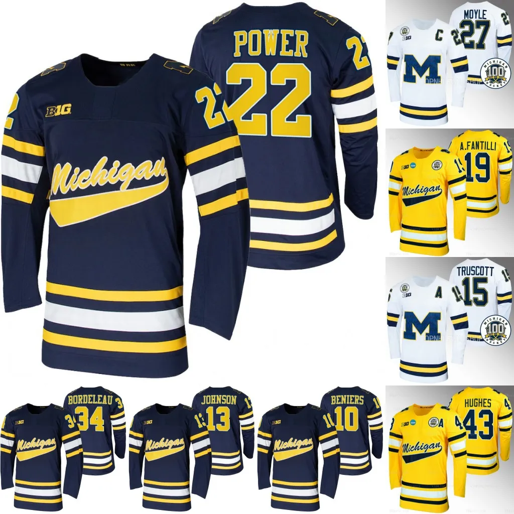 Michigan Wolverines Hockey jersery Rutger McGroarty Gavin Brindley Adam Fantilli Luke Hughes Mackie Samoskevich Eric Ciccolini Jackson Hallum Andrew Copp Duke