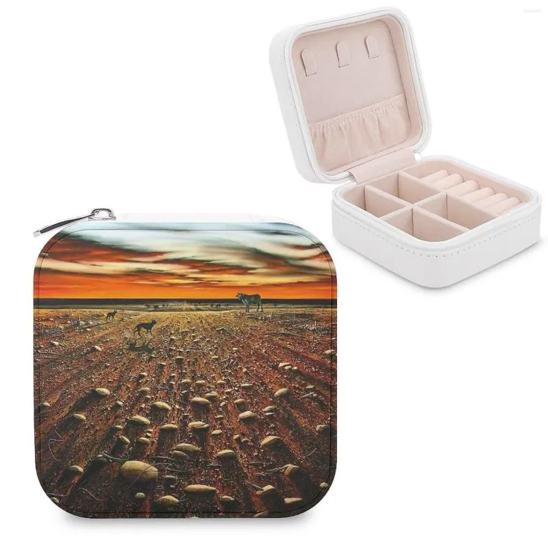 حقائب المجوهرات تعمل في صندوق تخزين Paddock Long Portable Pu Leather Organizer Case Case John Murray Artist Acrylic