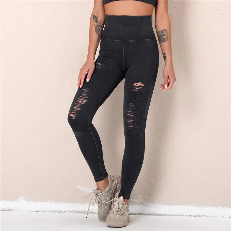 Grey top ripped leggings