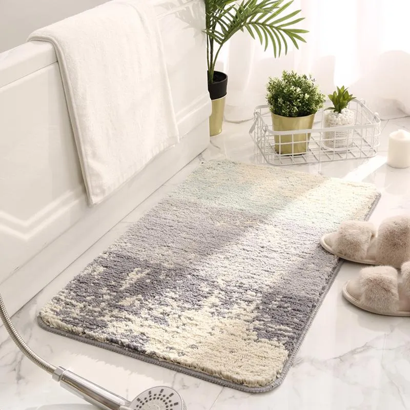 Tapis de salle de bain antidérapants pour sol, maison, chambre à coucher, tapis de bain en microfibre lavable, séchage rapide, tapis de bain ultra shaggy pour salle de bain