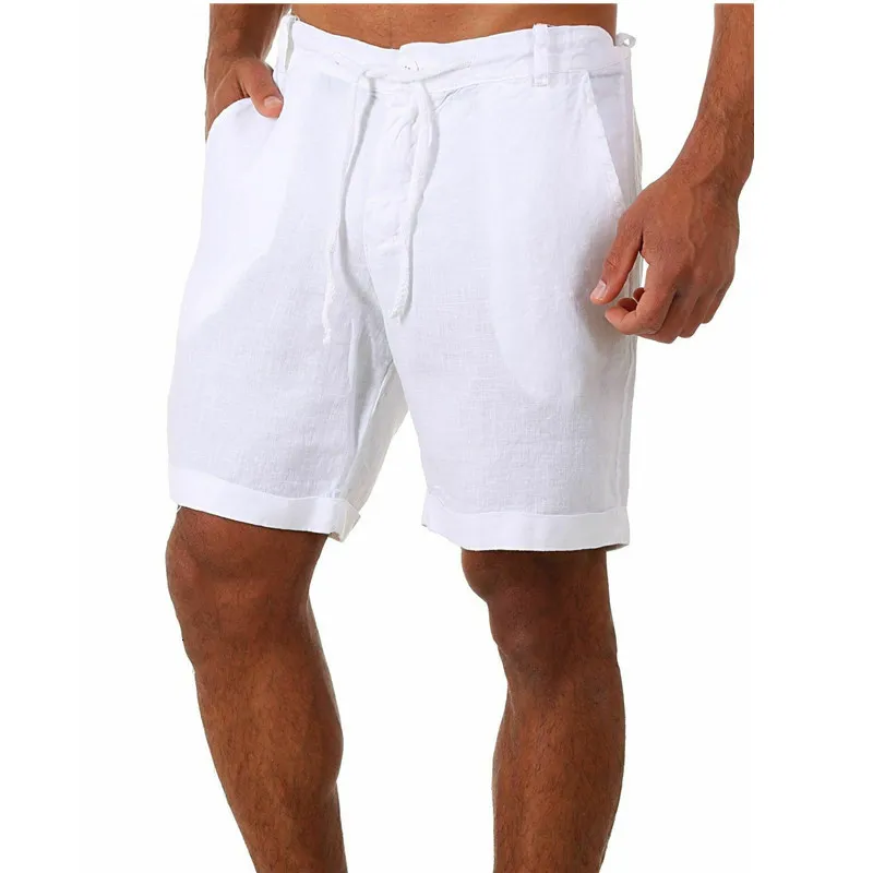 Shorts Masculino S-4XL 9 Cores Shorts de Linho Masculino Verão Fino Respirável Cordão Micro Elástico Shorts Calça Jogging Casual 230613