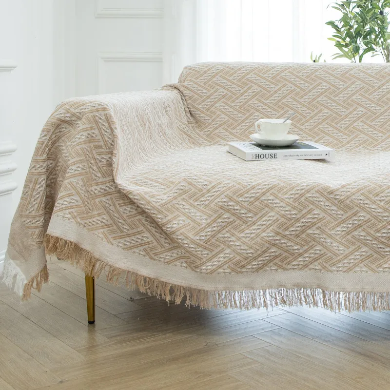 Pokrywa krzesełka zagęszcza bawełniana sofa koc stały kolor bez poślizgu ręcznik do salonu Dekorowanie Tobestry Kanapa 230613