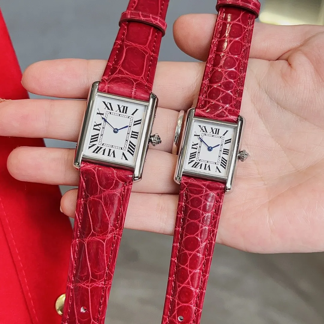 Classic Women's Watch High Quality Watch, Luxury Watch, med Ultra-Thin Quartz Movement, Crocodile Leather Strap Soft Fit, Small 29,5/22 mm, Medium 33/25 mm, tjocklek på 6 mm
