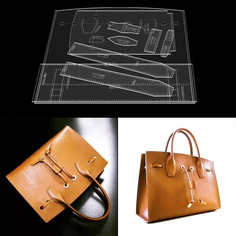 Leathercraft Diy Leather Craft Shoulder Messenger Bag Die Cutting Acrylic Sewing Mönstermall 27x21x12cm