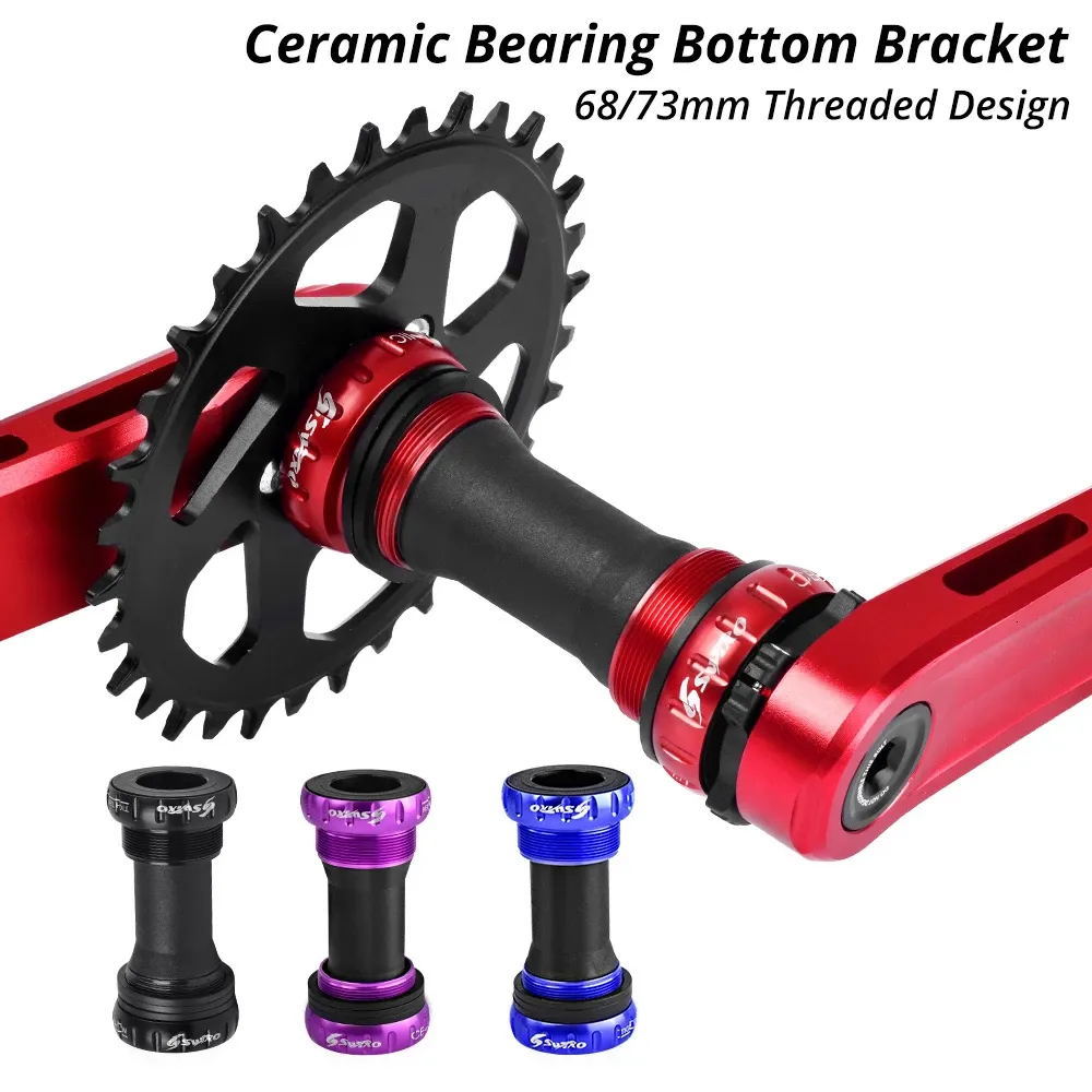 Conjuntos de grupos de bicicleta SWTXO BB91 BB92 Suporte inferior de rolamento de cerâmica Selado ThreadPressin para Shimano SRAM 2422mm MTB Road Pedaleiras 230612