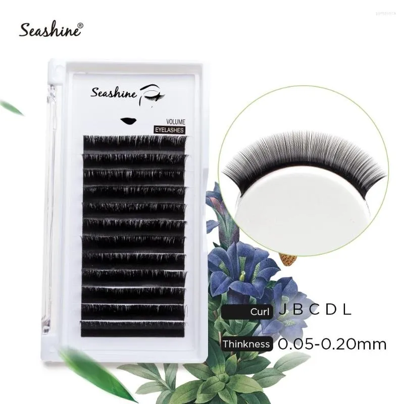 Valse Wimpers Seashine 12rows/case 8-15mm Premium Natuurlijke Make Wimpers Synthetische Mink Individuele Wimper Extension