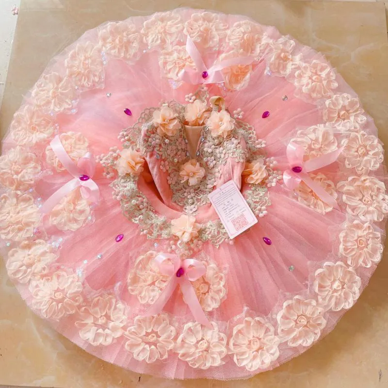 Dancewear Performance Professionale Tutu di balletto Ragazze Adulti Bambini Il lago dei cigni Ballerina Costume da ballo Pancake Tutu Vestito da balletto rosa Ragazze 230612