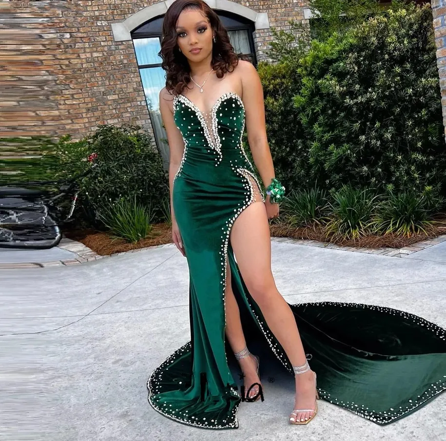 emerald green prom dress 2023 Sparkly Diamonds Women Prom Formal Dress 2023 Emerald... From  Donnaweddingdress26, Rs.14,396.64