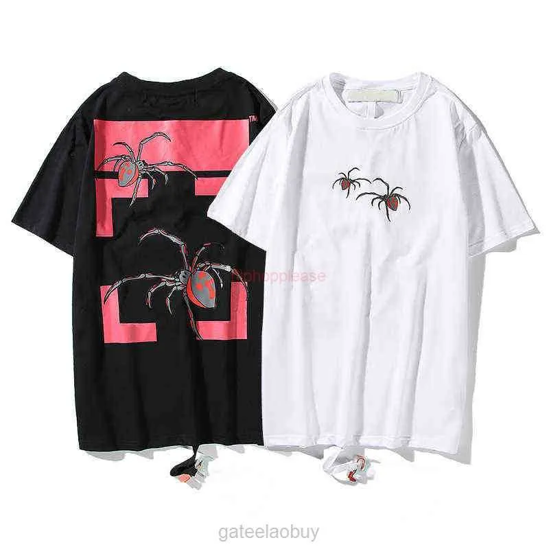 Offs Spider Designer T Shirt للرجال الذكور 2022 الصيف فضفاضة Tees أعلى جودة لوحات متقاطعة السهم Tshirts Hip Hop Ow Clothing 17Wt