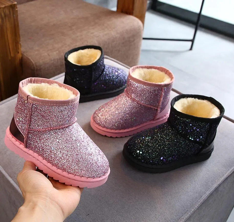 Buty zimowe dla dzieci mody buty śniegowe grube dziecięce bawełniane buty ciepłe miękkie dno dziewczyny zimowe buty narciarskie na 230613
