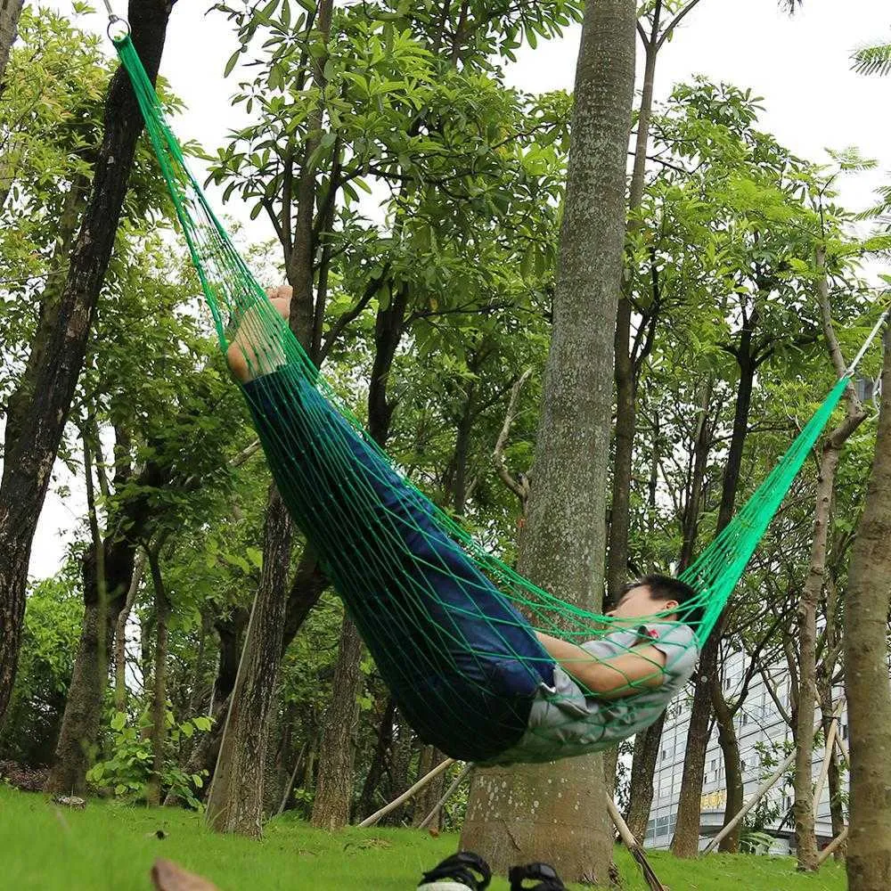 Hammocks Camping Hammock Portable Garden Hammock Hanging Bed Mesh Net Swing Sleeping Bed Outdoor Travel Camping Hammocks