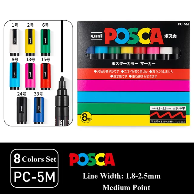 16 Posca Markers 3M, Posca Pens for Art Supplies, School Supplies, Rock  Art, Fabric Paint, Fabric Markers, Paint Pen, Art Markers, Posca Paint  Markers