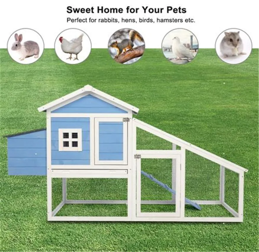 WACO Chicken Hutch Hen Coop Habitat Pigeon House With Egg Case Tray