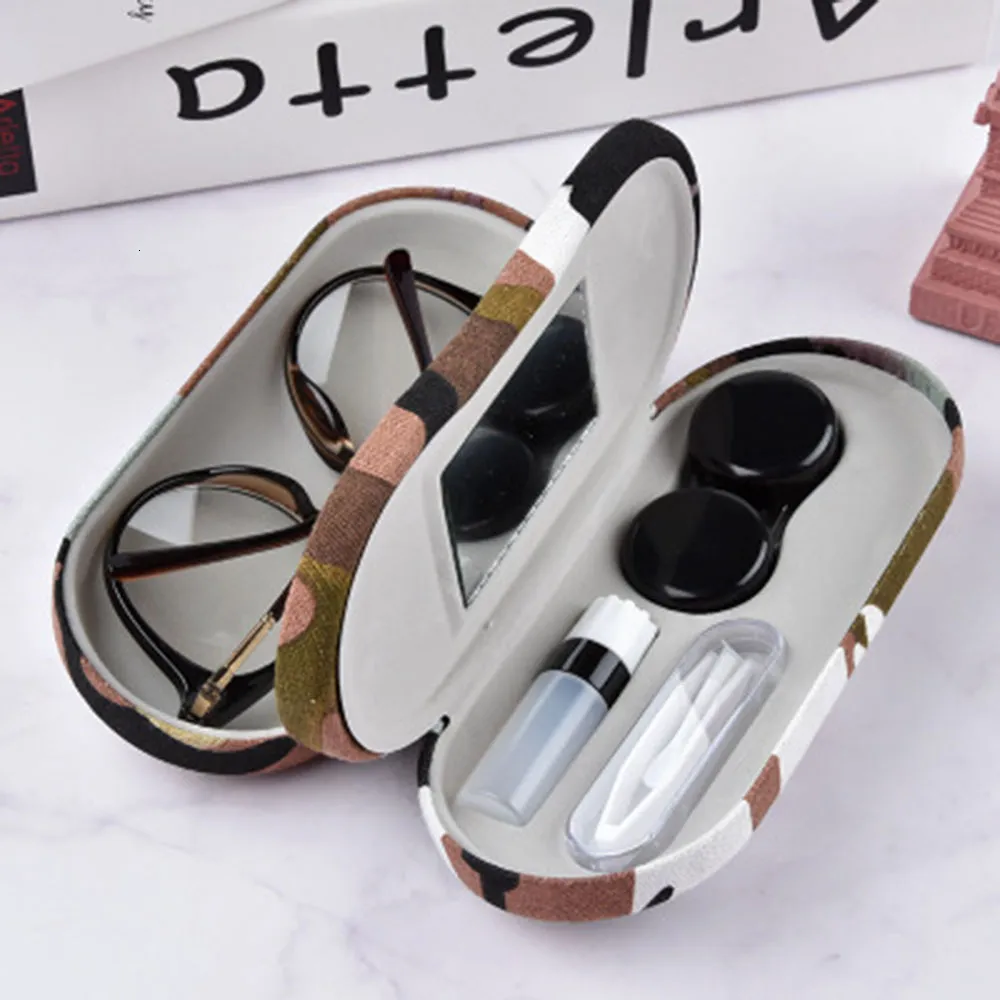 Save Big on Bulk Contact Lens Box Case Sunglasses Cases Creative Dual Use  Handmade Glasses Case In Double Layer Box Portable Contact Lens Boxes 
