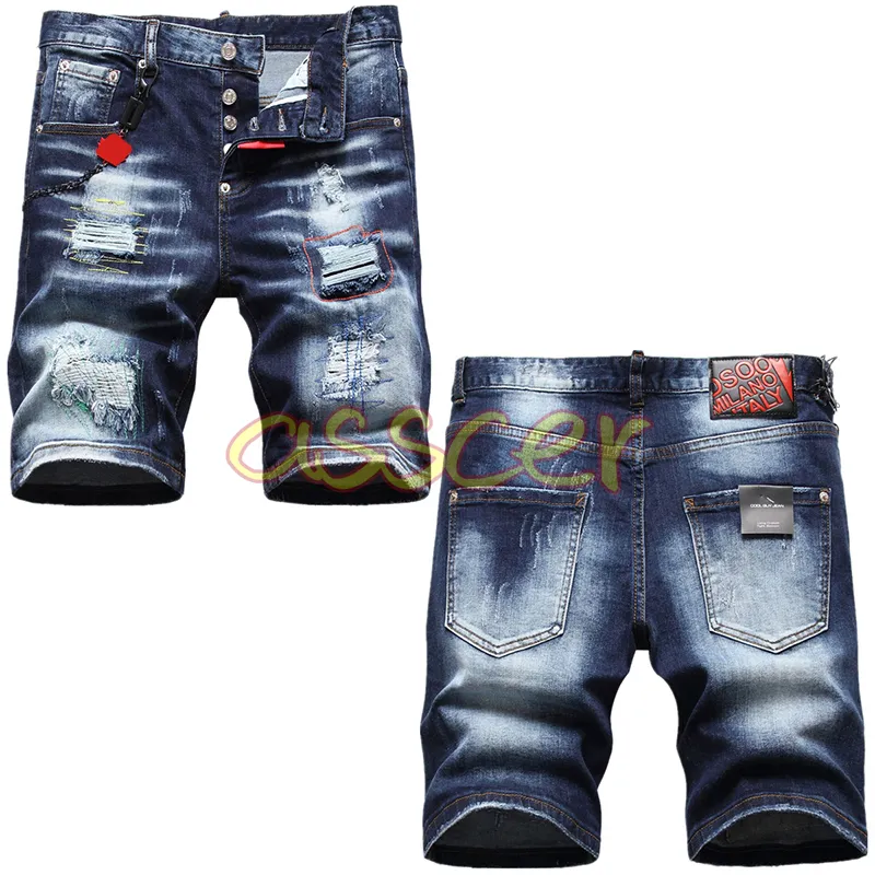 Luxury Mens Casual Jeans Shorts Men Design Ripped Distressed Denim Biker Shorts Male Hip Hop