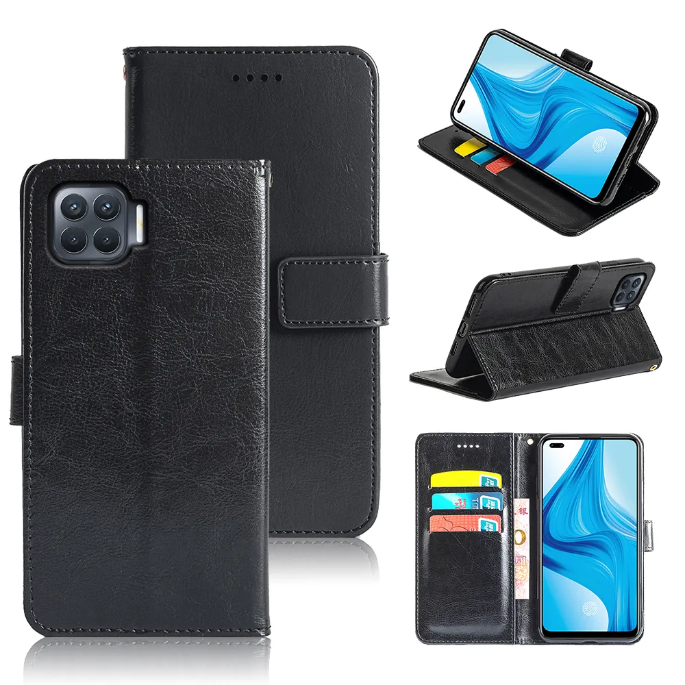 Capa de couro flip carteira capa de couro capa magnética para OPPO K9 F19 Pro+ 5G A94 4G F19 Pro A17K A93 A54 5G