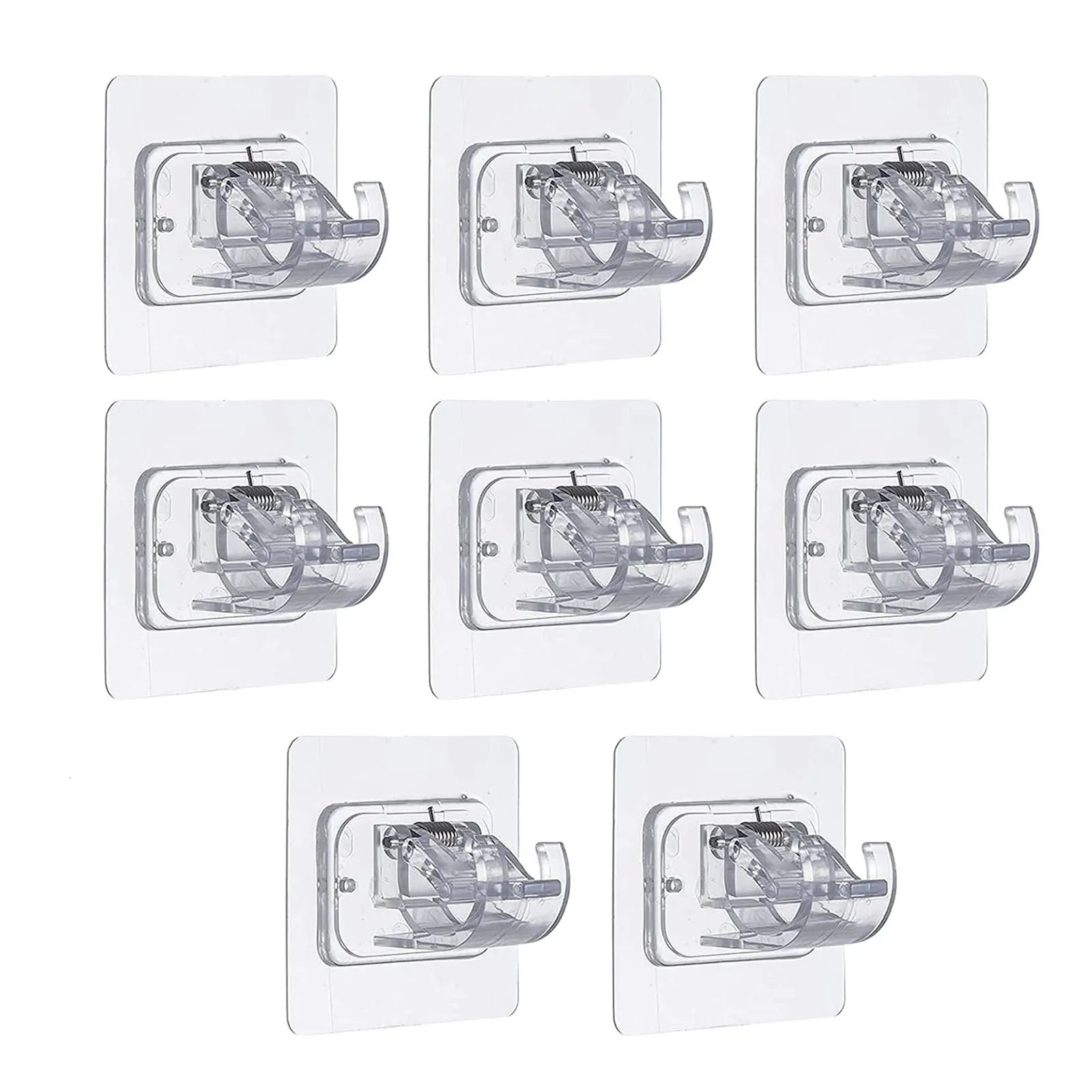 Amazon.com: No Drill Curtain Rod Brackets,No Drill Curtain Rod Holder,Self  Adhesive Curtain Rod Holders,Nail Free Adjustable Curtain Hangers,Lokinsetin  Perforated Non Nail Screw Stick On (6PCS Transparent) : Home & Kitchen