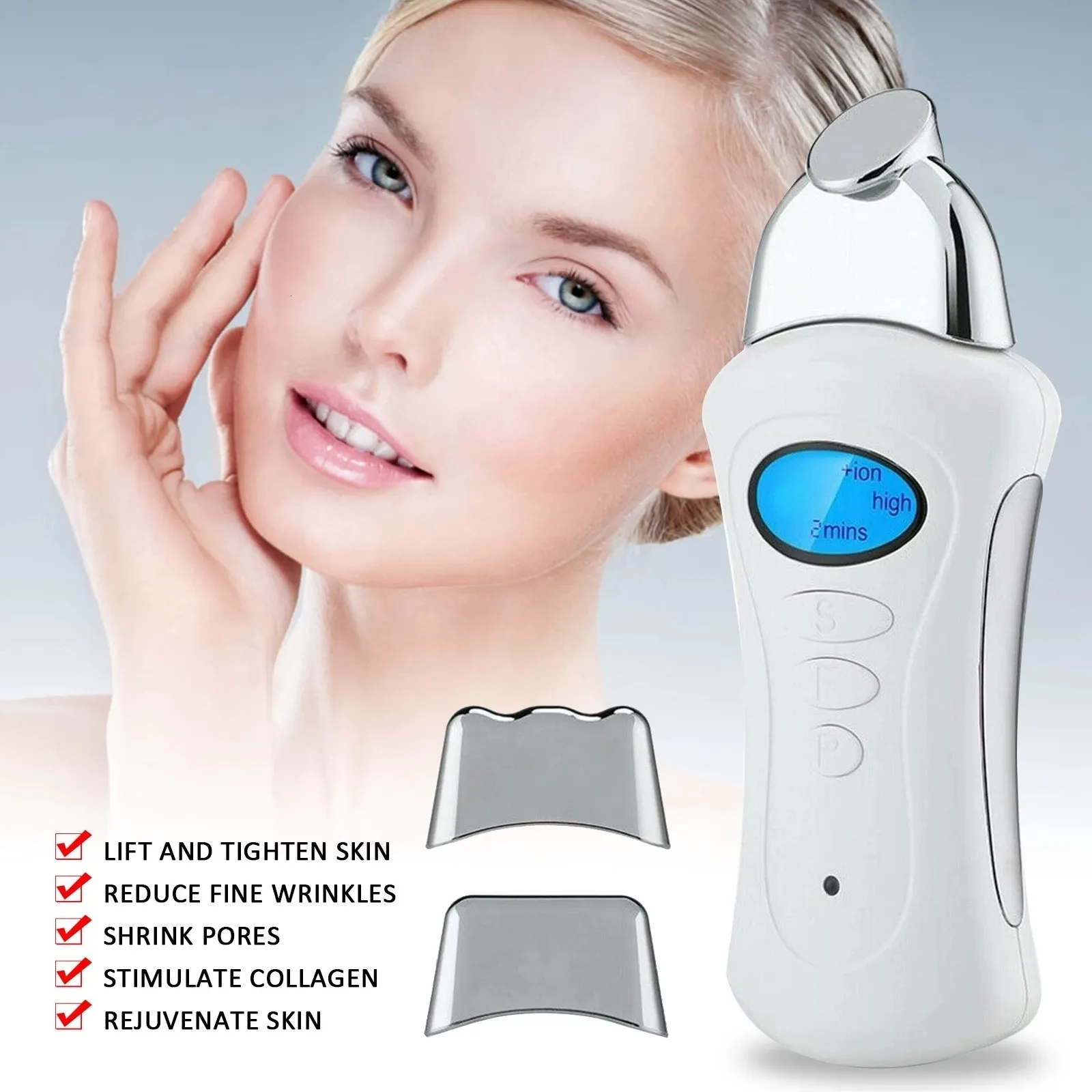 Face Massager Handheld Galvanic Spa Nu Electroporator Skin Care Machine Tightening Lift Microcurrent Current Device 230612