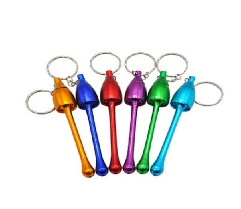 Mini Pipe Smoking Pipes Glass Water Aluminum Keychain Mushroom Tobacco