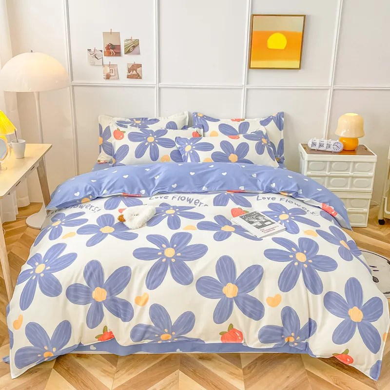 寝具セットKuup Strawberry Bedding set double sheet soft 34pcsベッドシートセット布団カバークイーンキングサイズ住宅用セット230612