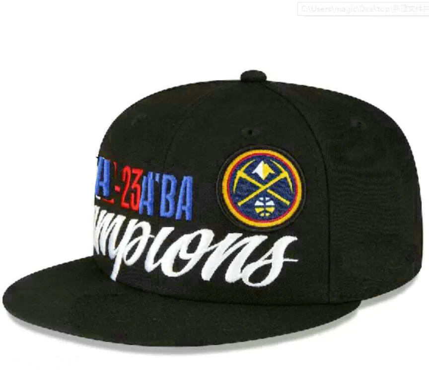 Denvers nuggets 27 Murray 15 Jokic 22-23 2022-2023 Finals Champions omklädningsrum 9Fifty Snapback Hat Unisex Sun Hat Bone Wholesale Casquette Caps A1