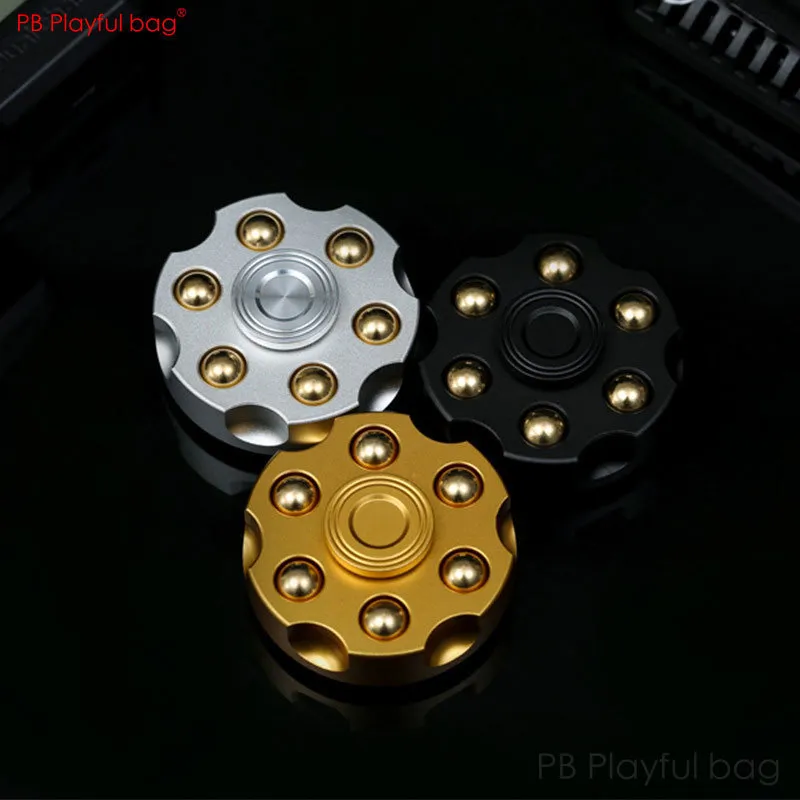 Spinning Top Revolver wheel Metal Spinner Pure brass decompression toy EDC Detachable leisure finger Fingertip gyro TS02 230612