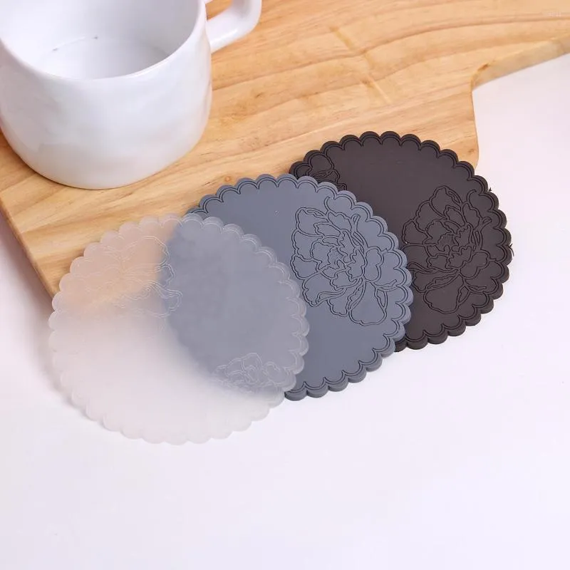 Table Mats Simple Rose Lace Dining Mat Coffee Shop Insulation Silicone Non-Slip Placemats For Coasters Decor