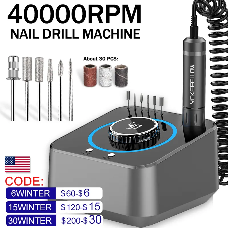 Nail Art Kits 40000 RPM Elektrische Boor Professionele Manicure Machine Met Borstelloze Motor Nagels Sander Set Salon Polijstmachine Apparatuur 230613