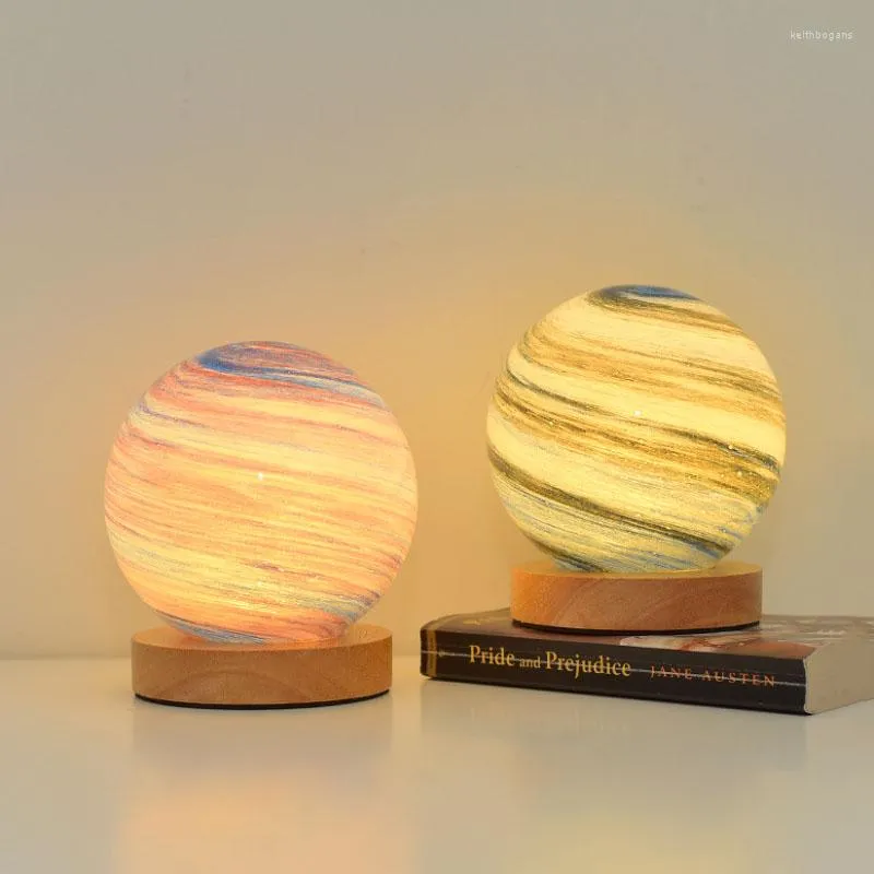 Table Lamps Nordic Style Creative Planet Night Light Study Office Desk Livingroom Bedroom Bedside Decoration Home