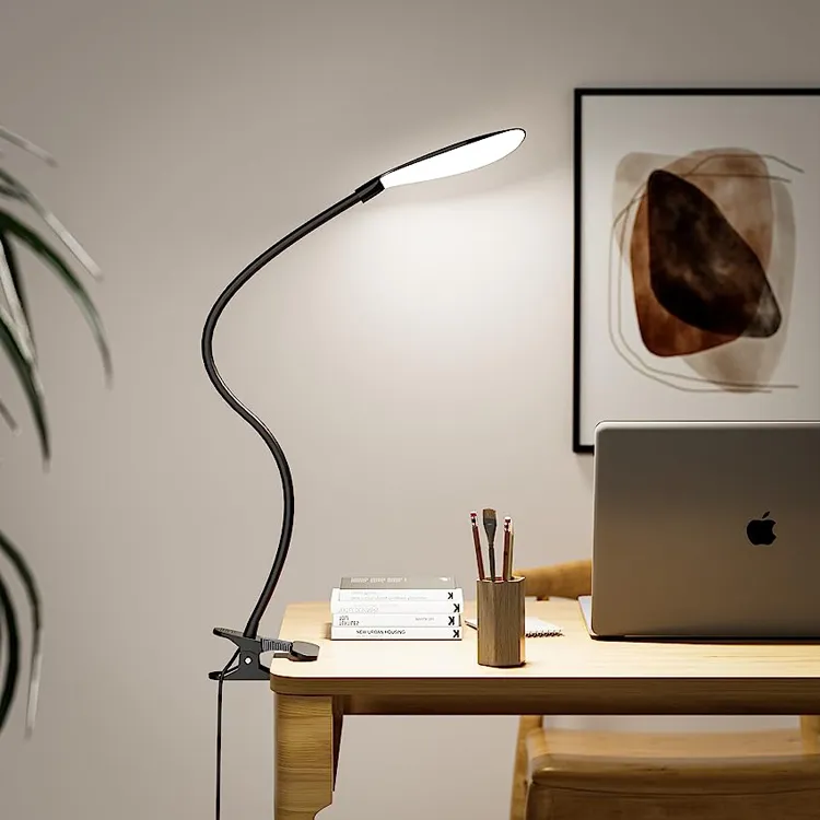 Wielofunkcyjna lampa biurkowa z klipsem Ładowanie USB Lampa stołowa Oświetlenie wewnętrzne LED Study Reading Biurko Lampka nocna