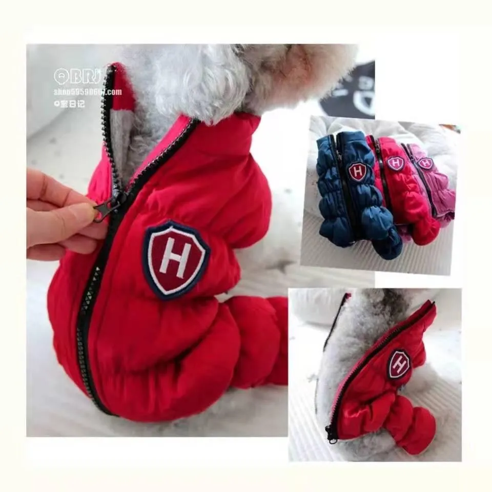 Shoes Autumn Winter dog down coat with soft fleece cat dog Jumpsuit cotton clothes warm coat jacket puppy Outfit