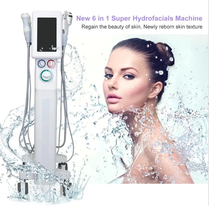 Original 6 em 1 Micro dermoabrasão Rejuvenescimento da pele Tratamento da acne Anti-envelhecimento Facial Hydro Cleaning Jato de água Cuidados faciais Oxygen Small Bubble Machine